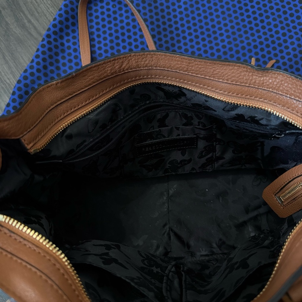 Rebecca Minkoff Brown Leather Regan Satchel Bag EUC - Picture 7 of 8